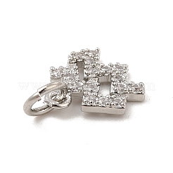 Breloques en laiton avec zircone cubique de micro pave&nbsp;KK-E077-02P-09