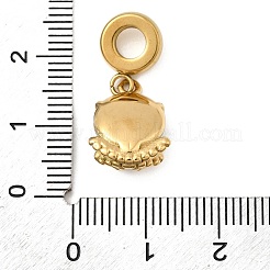 Europäische Anhänger mit Katzenaugenmotiv aus 304 Edelstahl&nbsp;STAS-D153-20B-G