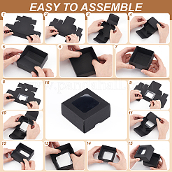 Cajas de regalo cuadradas de almacenamiento de papel kraft&nbsp;CON-WH0095-100A-02
