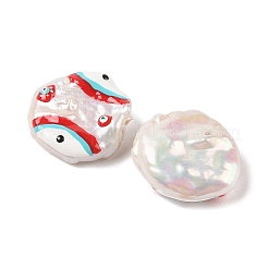Cuentas de esmalte de perlas keshi naturales&nbsp;PEAR-G014-04C