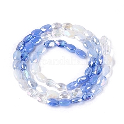 Colliers de perles en imitation jade électroplaquées&nbsp;EGLA-Q135-4x6MM-01B