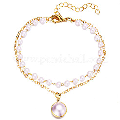 Braccialetti con ciondoli rotondi piatti in lega&nbsp;WG5D178-01