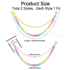 2 ceinture à chaîne double couche en résine 2 couleurs pour pantalons&nbsp;AJEW-GF0011-20B