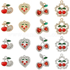 32 Uds 8 estilos colgantes de rhinestone de cristal de aleación&nbsp;FIND-YW0012-47