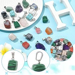 20 Stück 10 Stile natürliche und synthetische gemischte Edelsteinanhänger&nbsp;G-FS0005-93P-01
