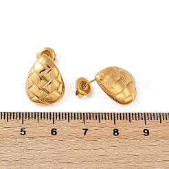 Strukturierte Ohrstecker aus 304 Edelstahl&nbsp;EJEW-G423-28A-G