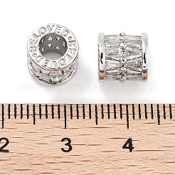 Messing Micro Pave klare Zirkonia Perlen&nbsp;KK-P271-43P-A