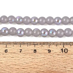 Galvanisierte imitatorische Jade Glasperlen Stränge&nbsp;EGLA-Q132-6MM-01B-11