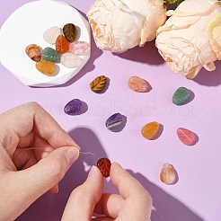 16 stücke 8 arten natürliche achat & amethyst & topas jade & aventurin & achat & tigerauge & weiß achat&nbsp;G-CJ0001-80
