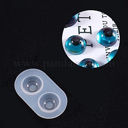 Moldes de silicona, moldes de resina, para resina uv, fabricación de joyas de resina epoxi, ojos de juguete, blanco, 5.1x2.9 cm, diámetro interior: 1.6 cm y 0.6 cm