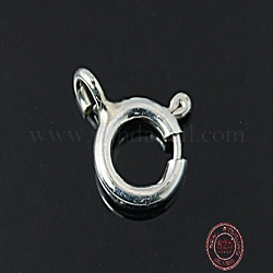 925 стерлингового серебра застежками пружинного кольца, серебряные, 7 мм