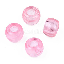 Cuentas de plástico transparente, barril, rosa, 9x6.5mm, agujero: 3.5 mm, aproximamente 1850 unidades / 500 g
