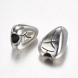 Ccb Kunststoff-Perlen, Dreieck, Antik Silber Farbe, 22x16x16 mm, Bohrung: 6 mm