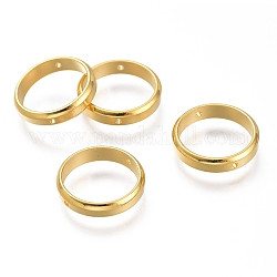 201 Edelstahl Perlenrahmen, Ring, golden, 14x3 mm, Bohrung: 1 mm