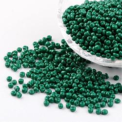 8/0 perline da 3 mm di vernice per cottura in vetro perline distanziate sciolte, verde acqua, 3mm, Foro: 1 mm, circa 962pcs/50g