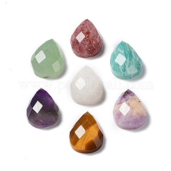 Cabochon naturali gemme miste, sfaccettato a goccia, 12.5~13x8.5~9x4.5~5mm