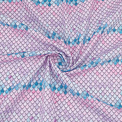 Tessuto in poliestere-cotone con motivo a squame di pesce, per accessori in tessuto borsa fai da te, colorato, 1482x1000x0.2mm