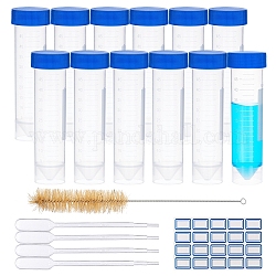 DIY-Kit, mit transparentem Einweg-Zentrifugenröhrchen aus Kunststoff, Label Paster, Pipetten-Tropfer und Reinigungsbürste aus Kunststoff, Transparent
