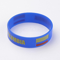 Braccialetti di braccialetti in silicone, bracciali cordone, blu, 202x19x2mm