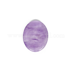 Natural Amethyst Worry Stones, Massage Tools, Oval, 45x35mm
