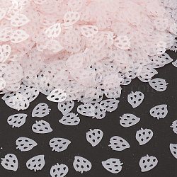 Perles de paillettes en plastique, Style mat, décorations artisanales à coudre, fraise, rose brumeuse, 7x6x0.3mm