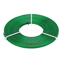Filo di alluminio, filo piatto, filo della striscia della lunetta per la fabbricazione di gioielli cabochon, verde mare medio, 5x1mm, circa 10m/rotolo