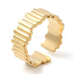 304 anello per polsino aperto a torsione in acciaio inossidabile da donna, vero placcato oro 18k, misura degli stati uniti 8 1/2 (18.5mm)