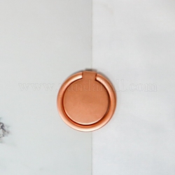 Плоская круглая подставка для мобильного телефона из цинкового сплава, вращение кольцо для захвата пальца подножка, матовый цвет розового золота, 3.2x3.2 см