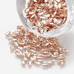 Brass Cabochons, Nail Art Decoration Accessories, Oval, Rose Gold, 4x2x0.5mm, about 10000pcs/bag