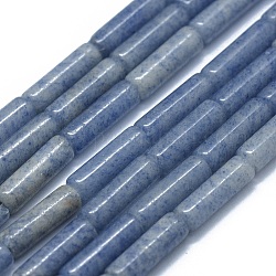 Природные голубые авантюрин бисером пряди, колонка, 11~15x3.5~4.5 мм, отверстие : 1~1.2 мм, около 28~30 шт / нитка, 15.1~15.9 дюйм (38.5~40.5 см)