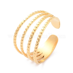 Placcatura ionica (ip) 304 anello del polsino aperto in acciaio inossidabile per le donne, oro, diametro interno: 17.3mm