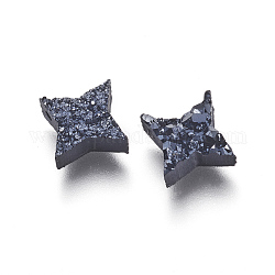 Бусы имитация друзы из драгоценных камней, звезда, чёрные, 8.5x8.5x3.3~4 мм, отверстие : 1.2 мм