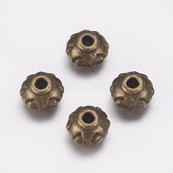 Perles de séparateur de style tibétain , Sans cadmium & sans nickel & sans plomb, donut, bronze antique, 7x5mm, Trou: 2mm