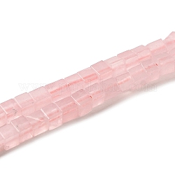 Chapelets de perles en quartz rose naturel, cube, 2~2.5x2.5~3.5x2.5~3mm, Trou: 0.4mm, Environ 157~165 pcs/chapelet, 14.96~15.75'' (38~40 cm)