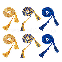 Corda per onore di laurea in poliestere 6 pz 3 stili, con decorazione pendente con nappe per studenti universitari, colore misto, 2pcs / style