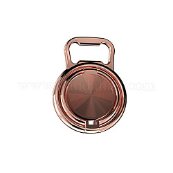 Poignée arrière de téléphone ronde plate en alliage de zinc, support pliant d'anneau de téléphone de rotation, or rose, 5.1x3.7 cm