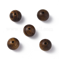 Cuentas de madera, sin teñir, redondo, coco marrón, 8mm, agujero: 1.6 mm
