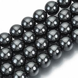 Non magnetici perle ematite sintetico fili, grado a, tondo, grigio, 8mm, Foro: 1 mm, circa 50pcs/filo, 15.5 pollice