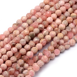Natur Rhodochrosit Perlen Stränge, facettiert, Runde, 2.5~3 mm, Bohrung: 0.5 mm, ca. 150 Stk. / Strang, 15.35 Zoll (39 cm)