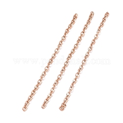 Ионное покрытие (ip) 304 кабельные цепи из нержавеющей стали, несварные, розовое золото , 1.5x2x0.4 мм, около 0.16 фута (0.05 м)/шт.