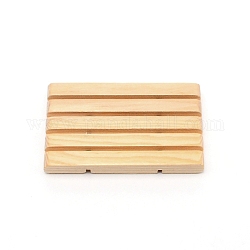 Porte-savon en bambou, économiseurs de savon pour pain de savon, rectangle, burlywood, 62.5x106x16mm