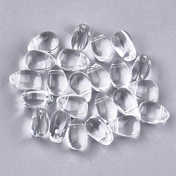 Encantos de cristal transparente, lágrima, Claro, 9x6x6mm, agujero: 0.5 mm