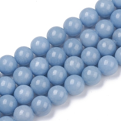 Natural Angelite Beads Strands, Round, 12mm, Hole: 1mm, about 34pcs/strand, 15.91 inch(40.5cm)