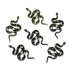 Grands pendentifs en acrylique de style occidental, serpent avec la lune, blanc, 69x38x2mm, Trou: 1.6mm