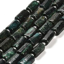 Fili di perline fuchsite naturali, con perline semi, colonna sfaccettata, 9~11x6~7.5x6~7.5mm, Foro: 1.2 mm, circa 30pcs/filo, 15.16~15.55 pollice (38.5~39.5 cm)
