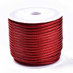 Gewachst Polyesterkorde, für Schmuck machen, rot, 1.5 mm, ca. 10 m / Rolle