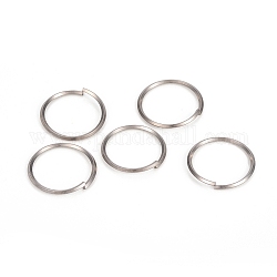 304 anello di salto in acciaio inossidabile, anelli di salto aperti, colore acciaio inossidabile, 12 gauge, 25.5x2mm, diametro interno: 22mm