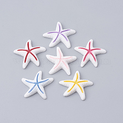Cabuchones de resina, Estrella de mar / estrellas de mar, color mezclado, 23x23x6mm