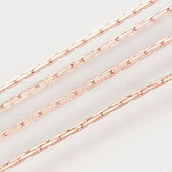Cadenas de latón cardano, sin soldar, con carrete, sin plomo y cadmio, oro rosa, 0.9x0.6mm, aproximadamente 301.83 pie (92 m) / rollo