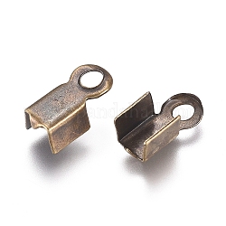 Eisenklapp Crimp-Enden, Crimpschnurenden umklappen, Antik Bronze, 9x4x3.5 mm, Bohrung: 1.8 mm, Innenbreite: 3mm, ca. 200 Stk. / Beutel